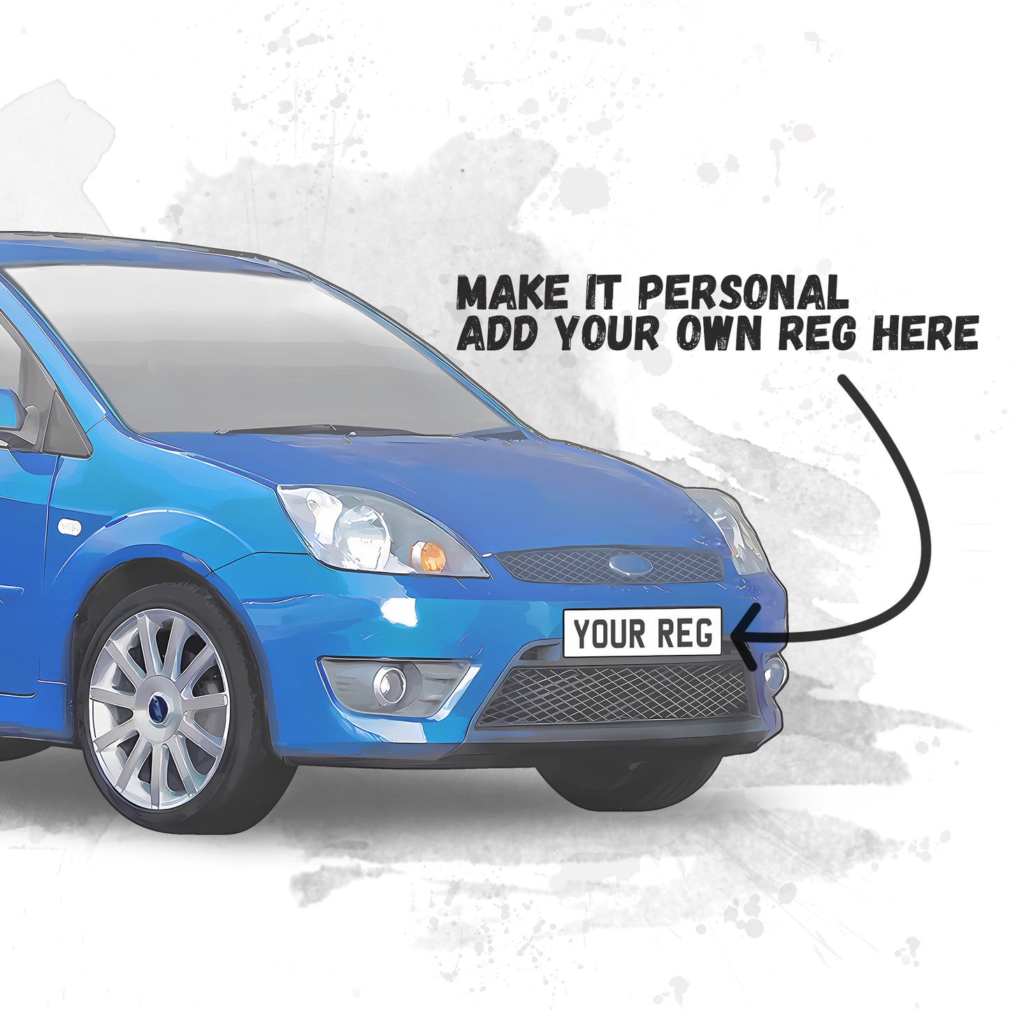 Personalised Ford Fiesta MK6 Art Print