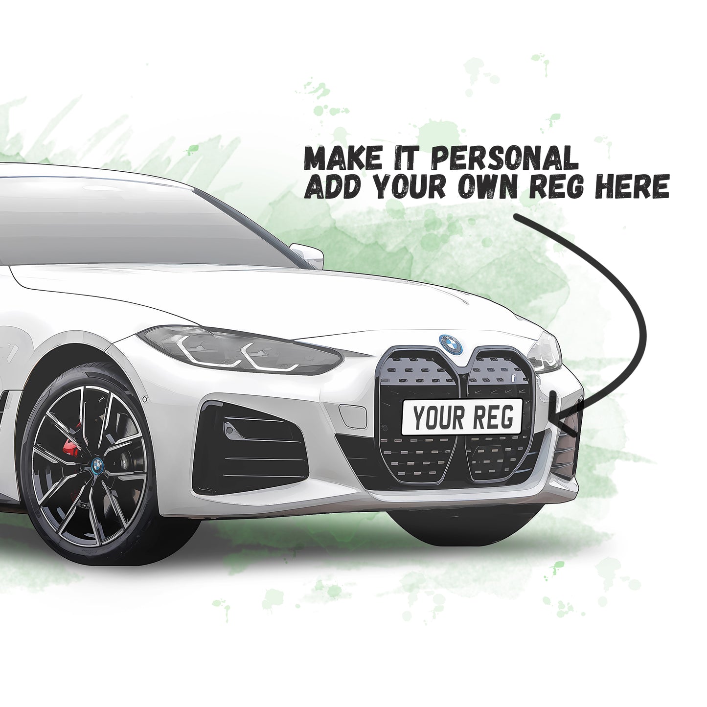 Personalised BMW i4 Art Print