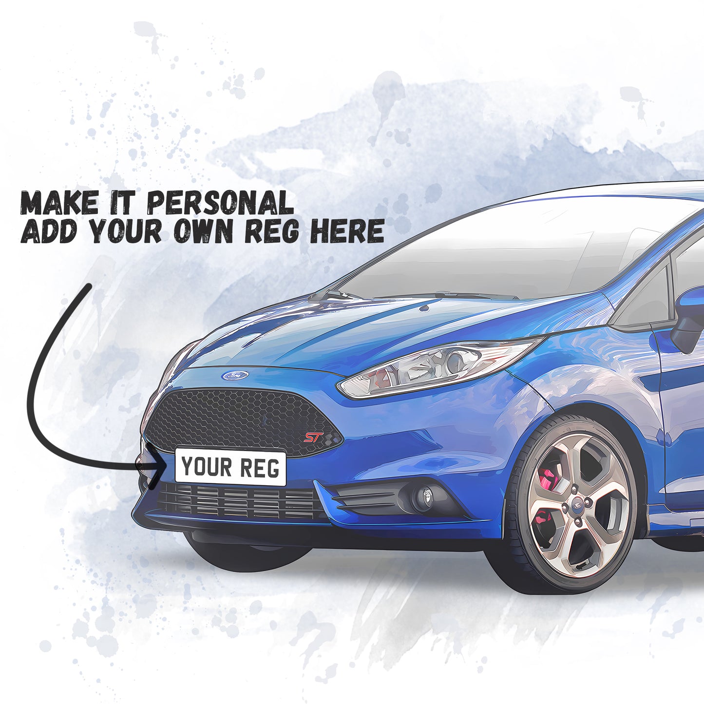 Personalised Ford Fiesta ST MK7 Art Print