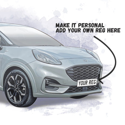 Personalised Ford Puma Art Print