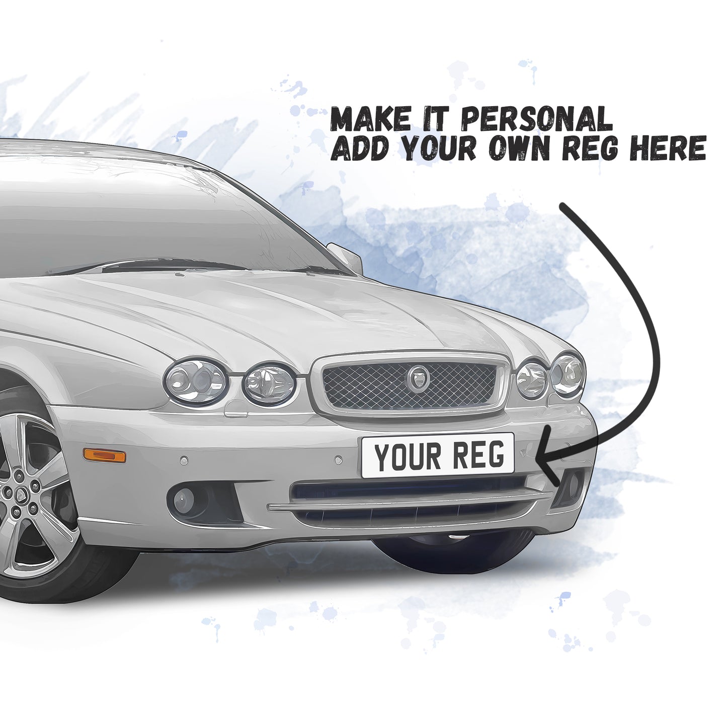 Personalised Jaguar X Type Art Print