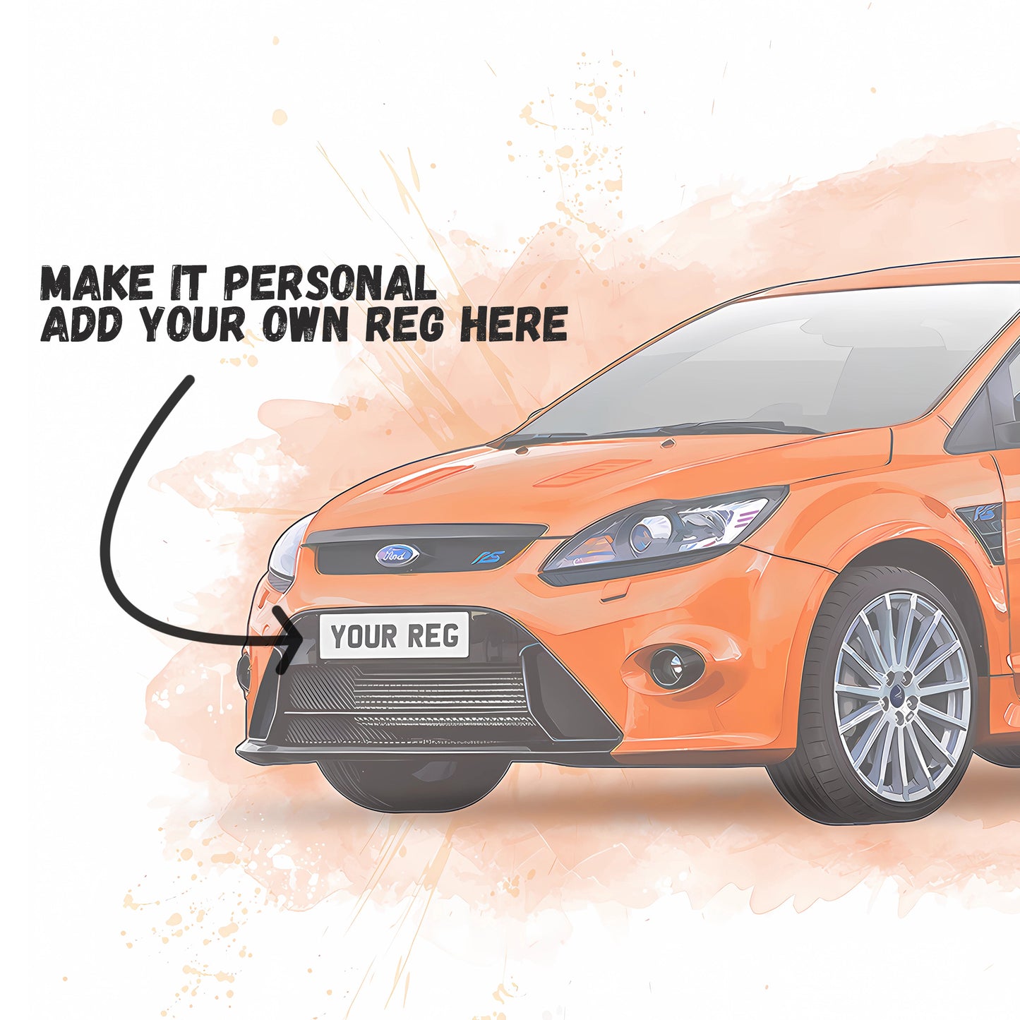 Personalised Ford Focus RS MK2 Art Print