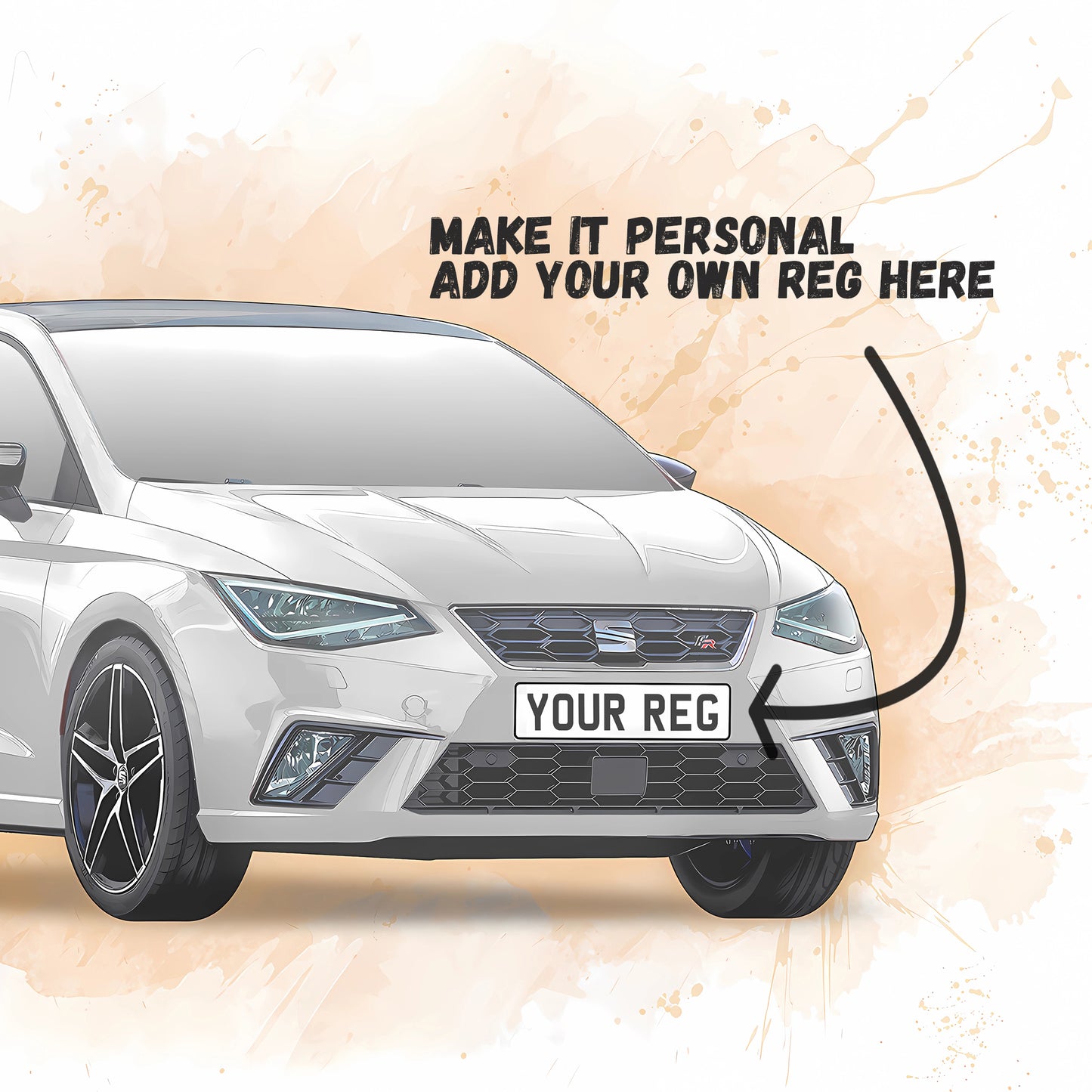 Personalised Seat Ibiza FR Art Print