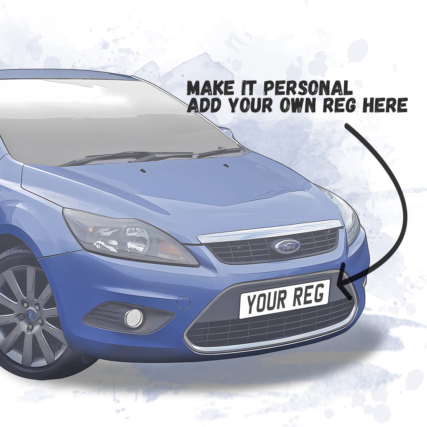 Personalised Ford Focus CC Art Print