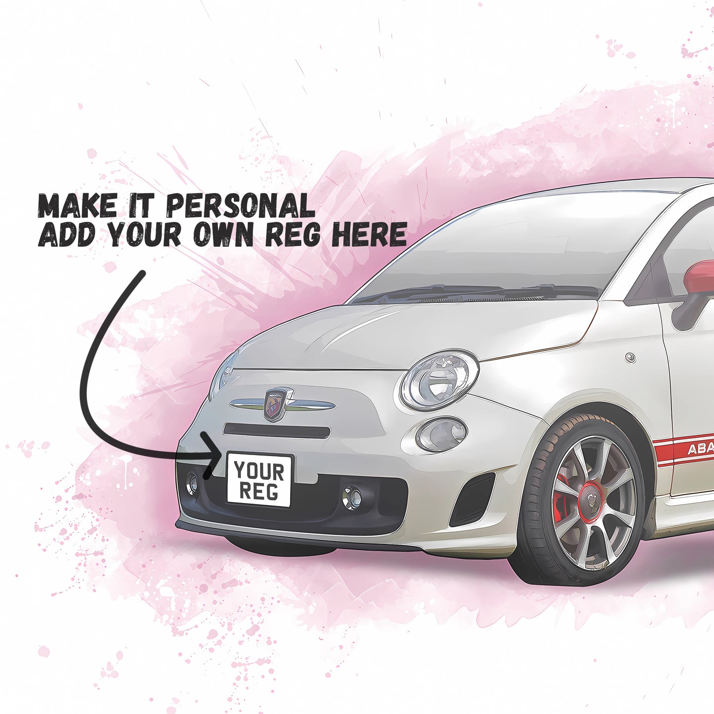 Personalised Abarth 500 Art Print