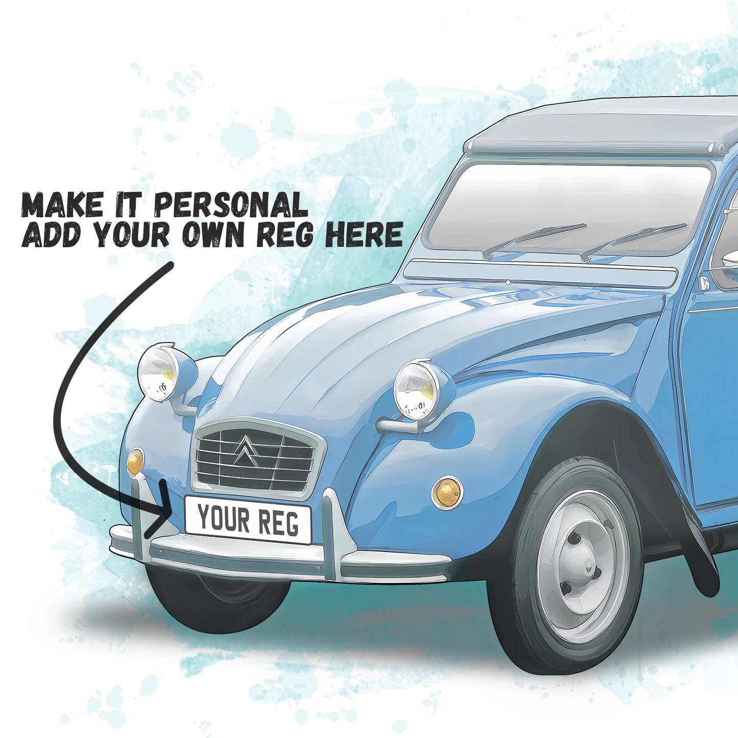 Personalised Citreon 2CV Art Print