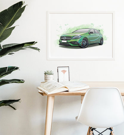 Personalised Mercedes Benz A Class A45 Art Print