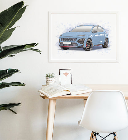 Personalised Hyundai Kona N Art Print