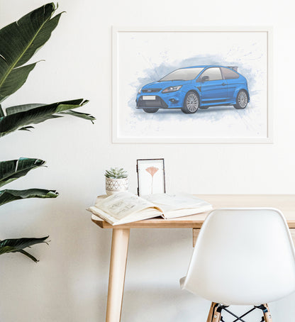 Personalised Ford Focus RS MK2 Art Print