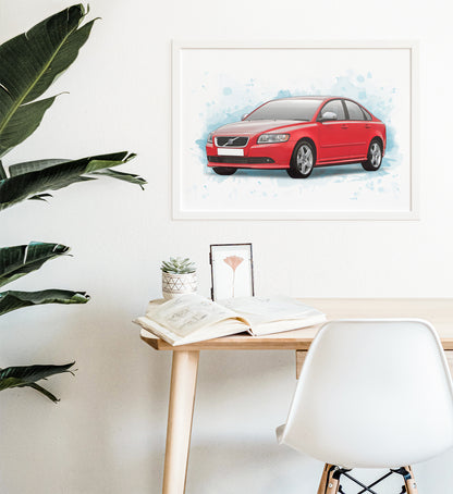 Personalised Volvo S40 Art Print