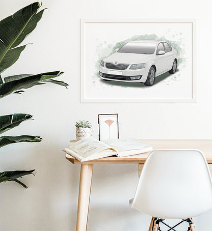 Personalised Skoda Octavia MK3 Art Print