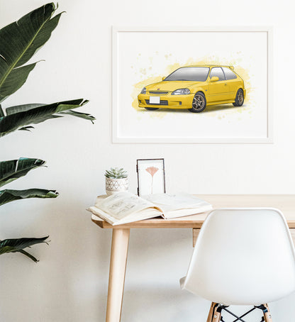 Personalised Honda Civic Type R EK9 Art Print