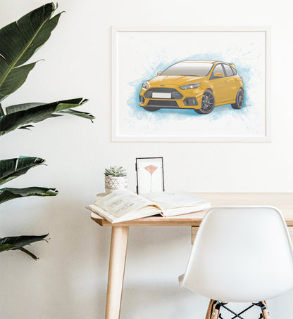 Personalised Ford Focus RS MK3 Art Print