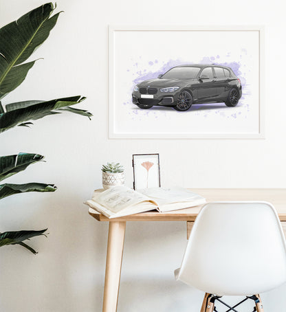 Personalised BMW 1 Series F20 Art Print