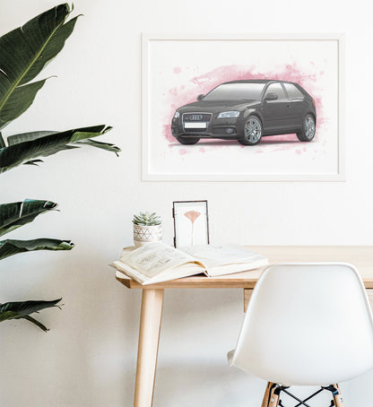 Personalised Audi A3 Art Print