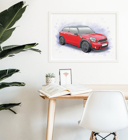 Personalised Mini Paceman S Art Print