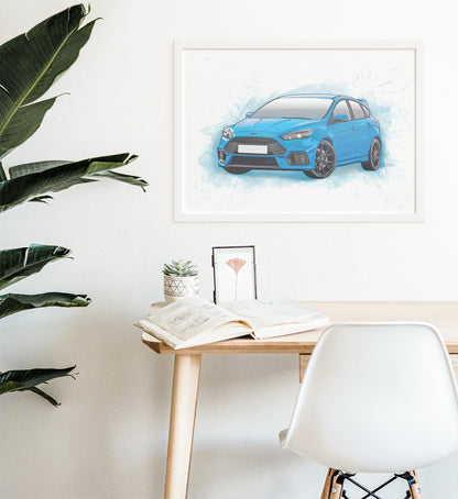 Personalised Ford Focus RS MK3 Art Print