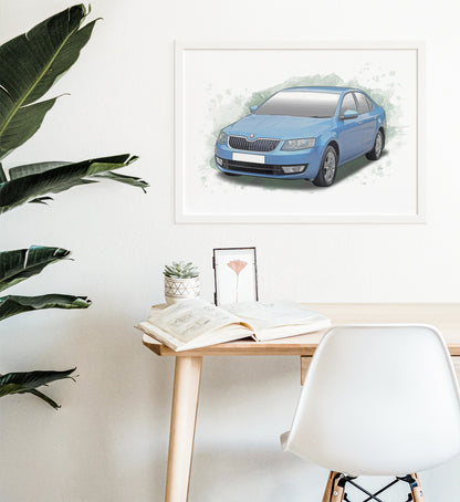 Personalised Skoda Octavia MK3 Art Print