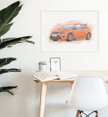 Personalised Ford Focus RS MK2 Art Print