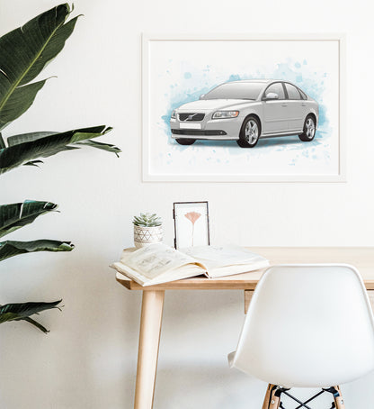 Personalised Volvo S40 Art Print