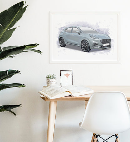 Personalised Ford Puma Art Print