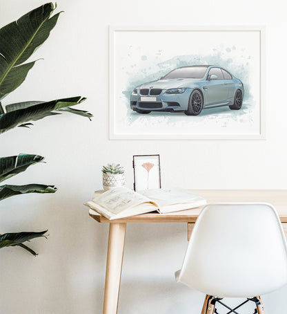 Personalised BMW M3 E92 Art Print