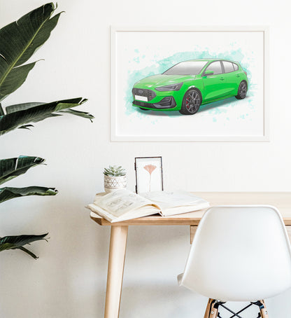 Personalised Ford Focus ST MK4.5 Art Print