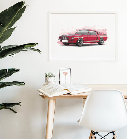 Personalised Ford Shelby GT500 Art Print