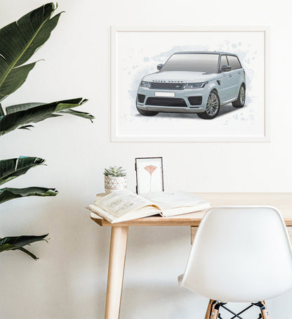 Personalised Range Rover Sport Art Print