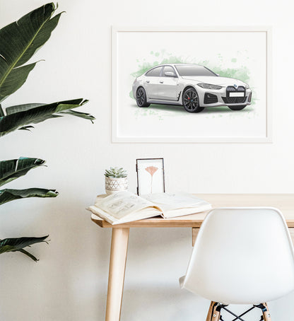 Personalised BMW i4 Art Print