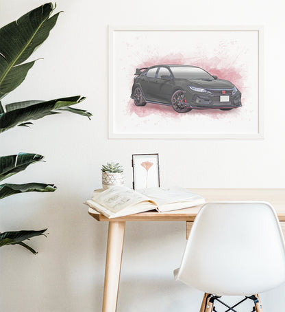 Personalised Honda Civic Type R FK8 Art Print