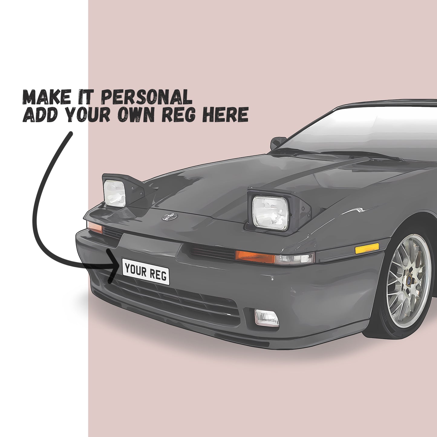 Personalised Toyota Supra MK3 Art Print