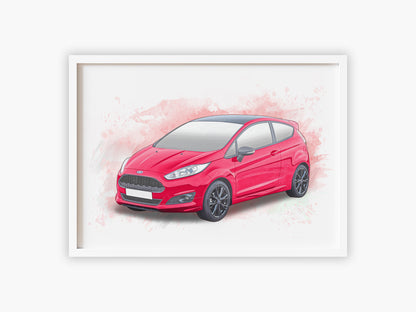 Personalised Ford Fiesta Red Edition Art Print