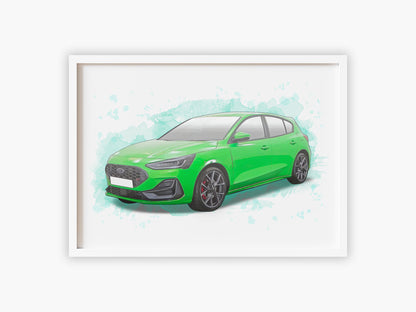 Personalised Ford Focus ST MK4.5 Art Print