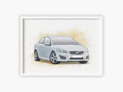 Personalised Volvo C30 Art Print