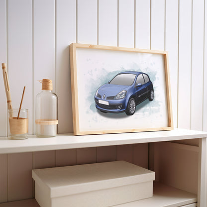 Personalised Renault Clio MK3 Art Print