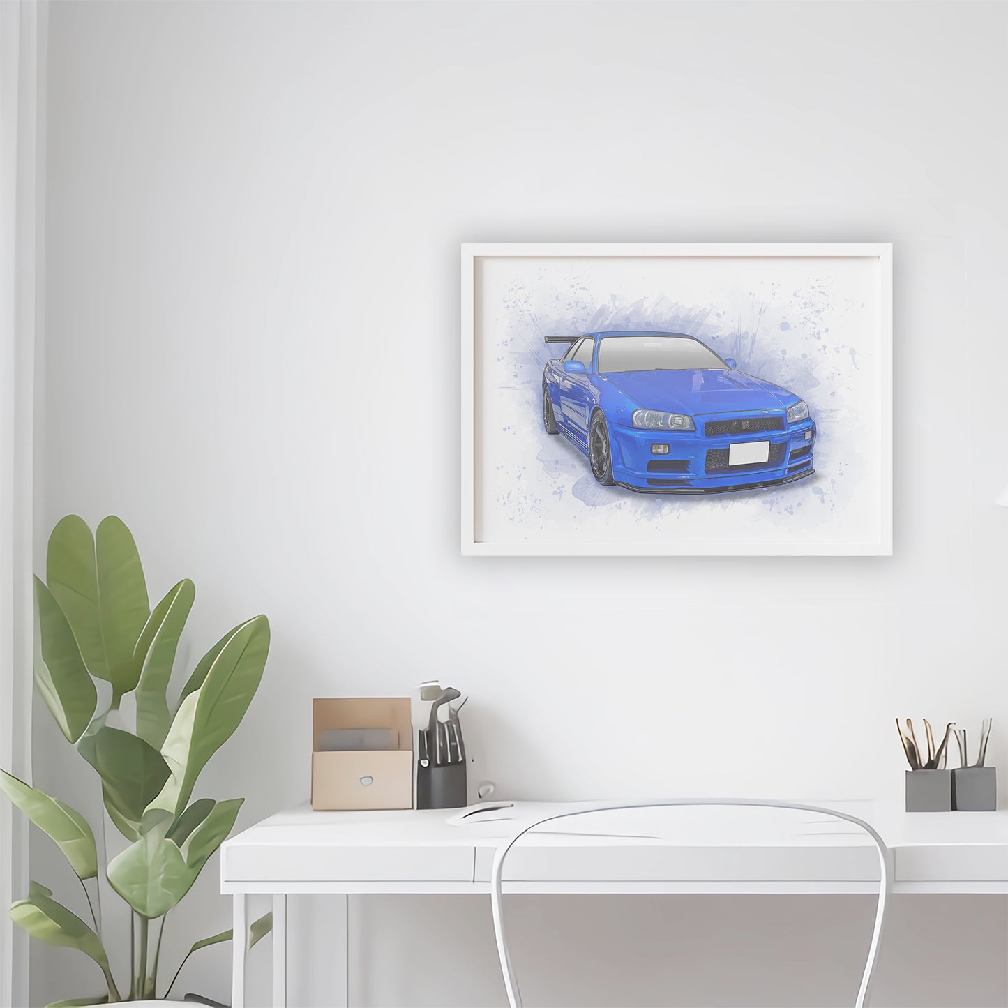 Personalised Nissan Skyline GTR R34 Art Print