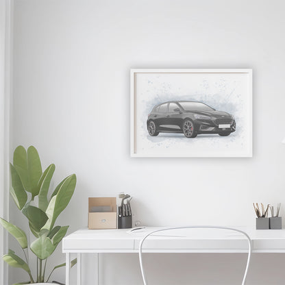 Personalised Ford Focus ST MK4 Art Print