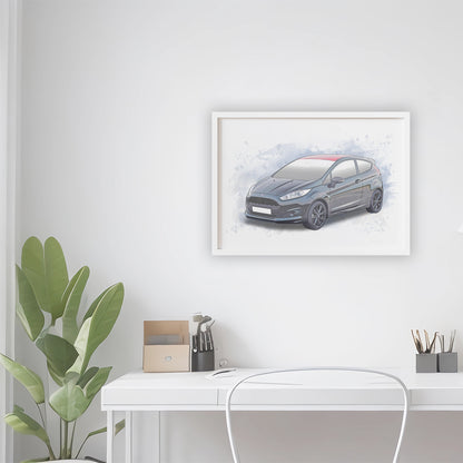 Personalised Ford Fiesta Black Edition Art Print