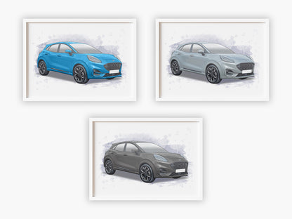 Personalised Ford Puma Art Print