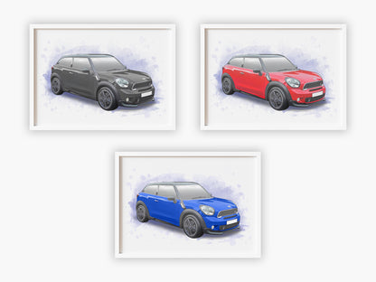 Personalised Mini Paceman S Art Print