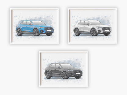 Personalised Audi Q3 Art Print