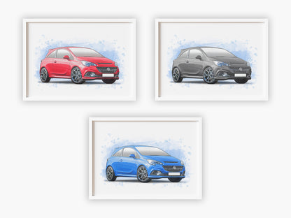 Personalised Vauxhall Corsa E Art Print