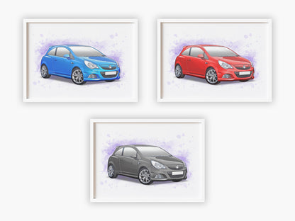 Personalised Vauxhall Corsa D Art Print