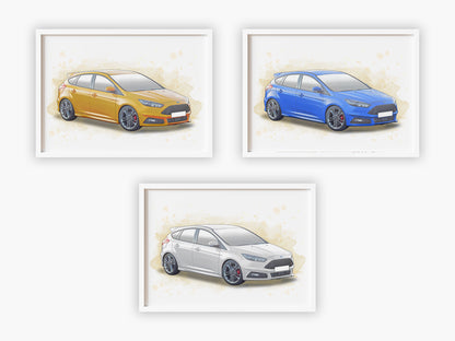 Personalised Ford Focus ST MK3.5 Art Print