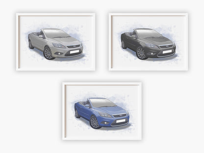 Personalised Ford Focus CC Art Print