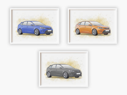 Personalised Ford Focus ST MK2 Art Print