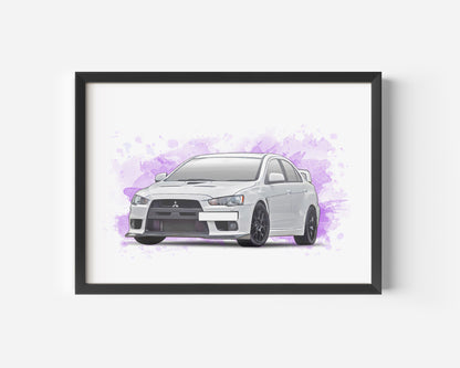 Personalised Mitsubishi Evo X 10 Art Print