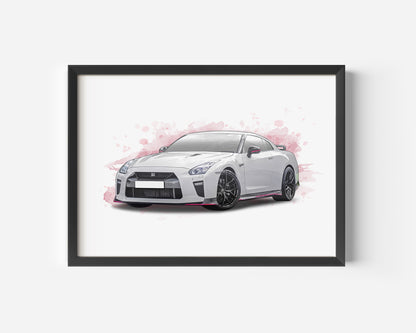 Personalised Nissan GTR Art Print