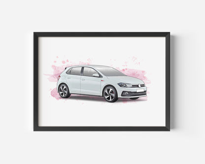 Personalised Volkswagen Polo Art Print